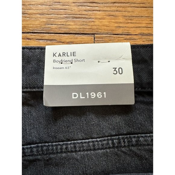 NWT DL1961 Karlie Boyfriend Shorts Size 30 Ore/Black - Picture 8 of 8